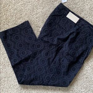 Ann Taylor Black patterned ankle pants
